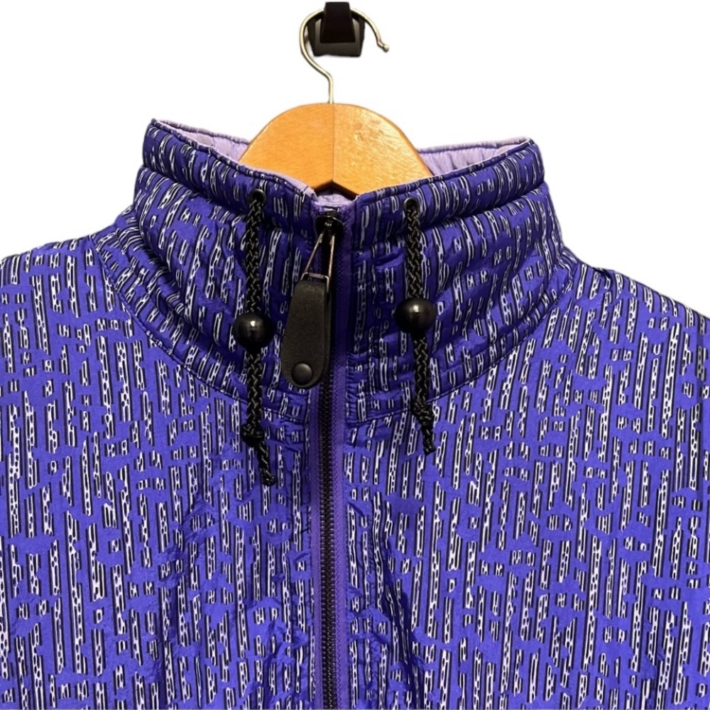 80s Vintage Kaelin two piece ski suit purple abstract 10 jacket pants - Picture 9 of 16
